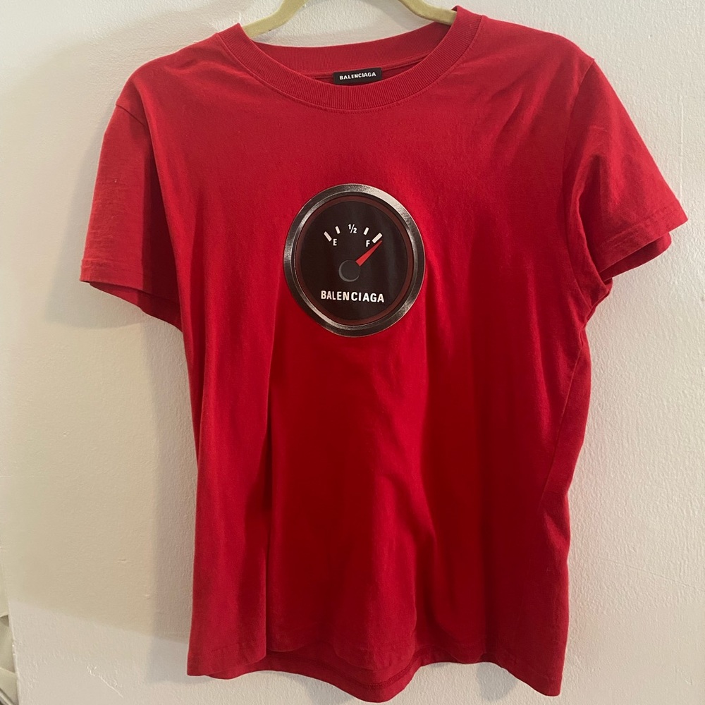 Red balenciaga gas tank tee, perfect condition
